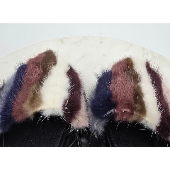 Rebecca Minkoff Amelie Black Suede Flats | Real Mink Fur Loafers - Picture 8 of 8